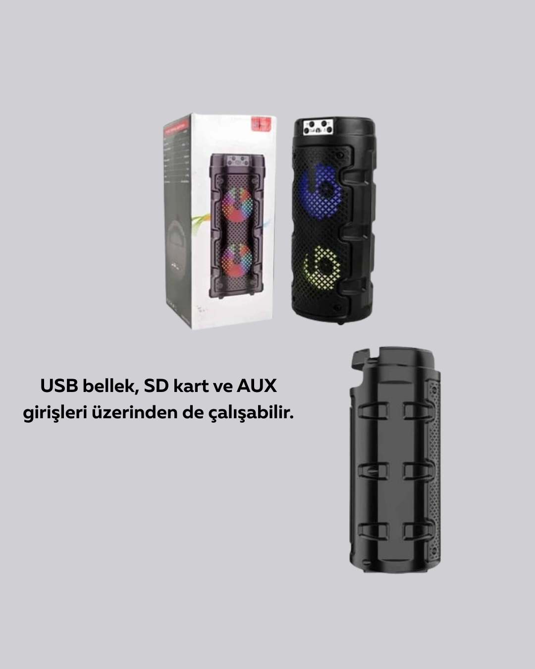 Taşınabilir Bluetooth Hoparlör USB SD Kart AUX Girişli