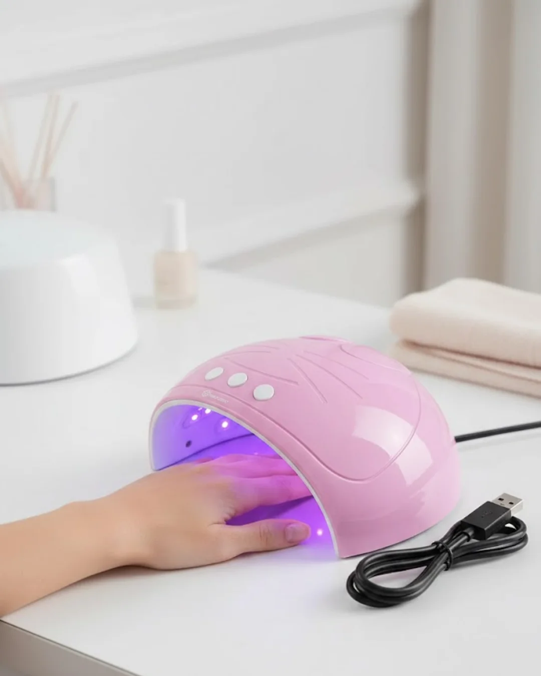 Ultraviyole Işıklı 15 Ledli 45W Oje Kurutucu Makine Pembe