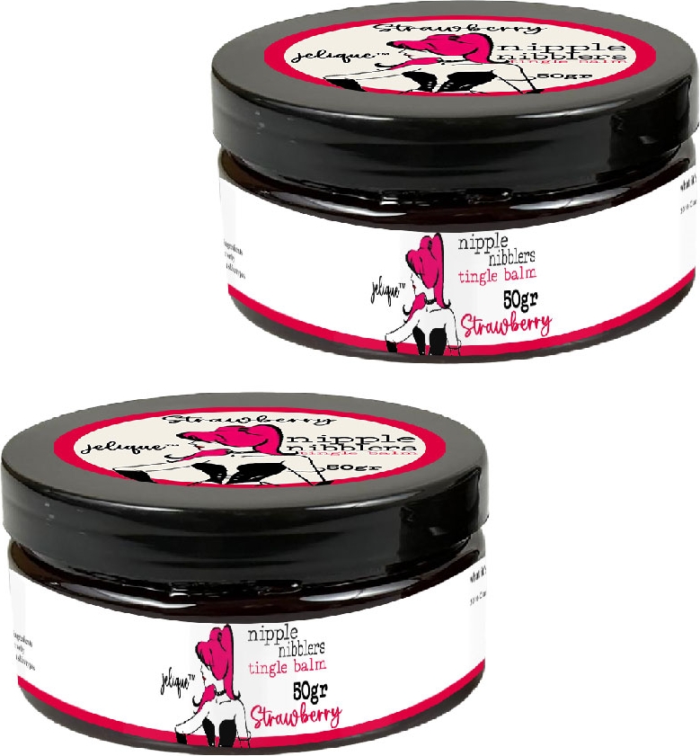 Nipple Nibblers Erotictingle Strawberry 2 Adet Memeucu Hareketlendirici Balsam Çilek Aromalı 50ML - Çilekli Göğüskremi