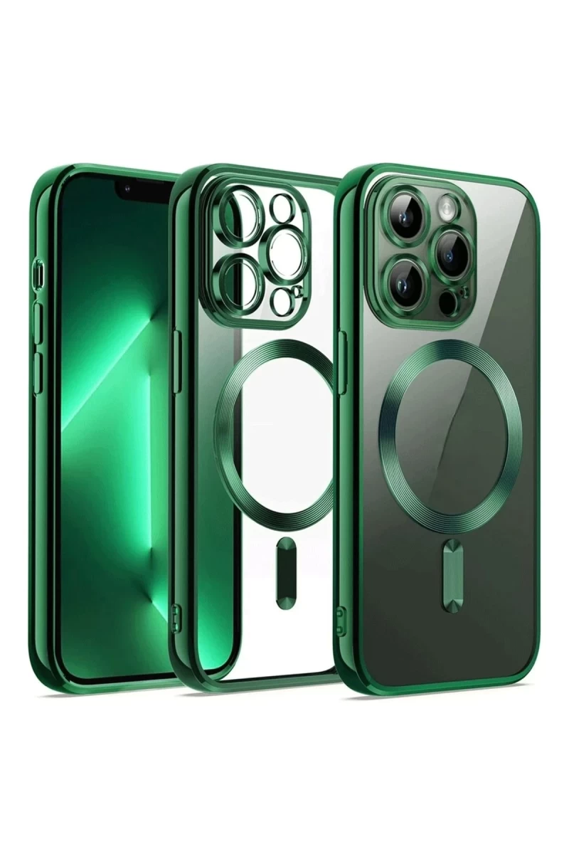 Apple iPhone 12 Pro Uyumlu Kılıf Kross Magneticsafe Kapak - Koyu Yeşil