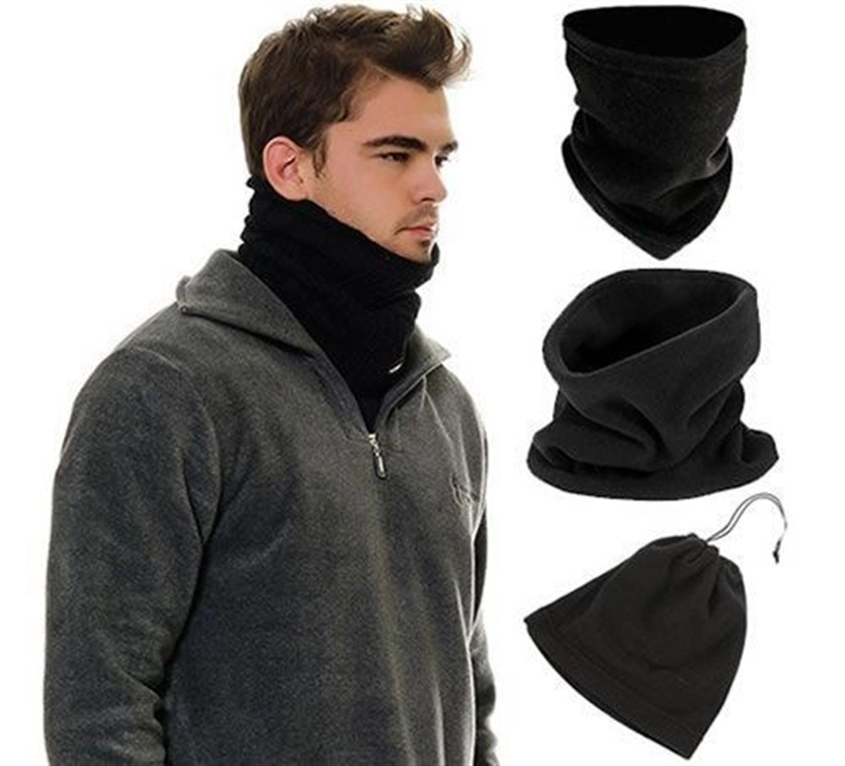 Unisex Polar Bere Boyunluk İpli Terletmez Kumaş