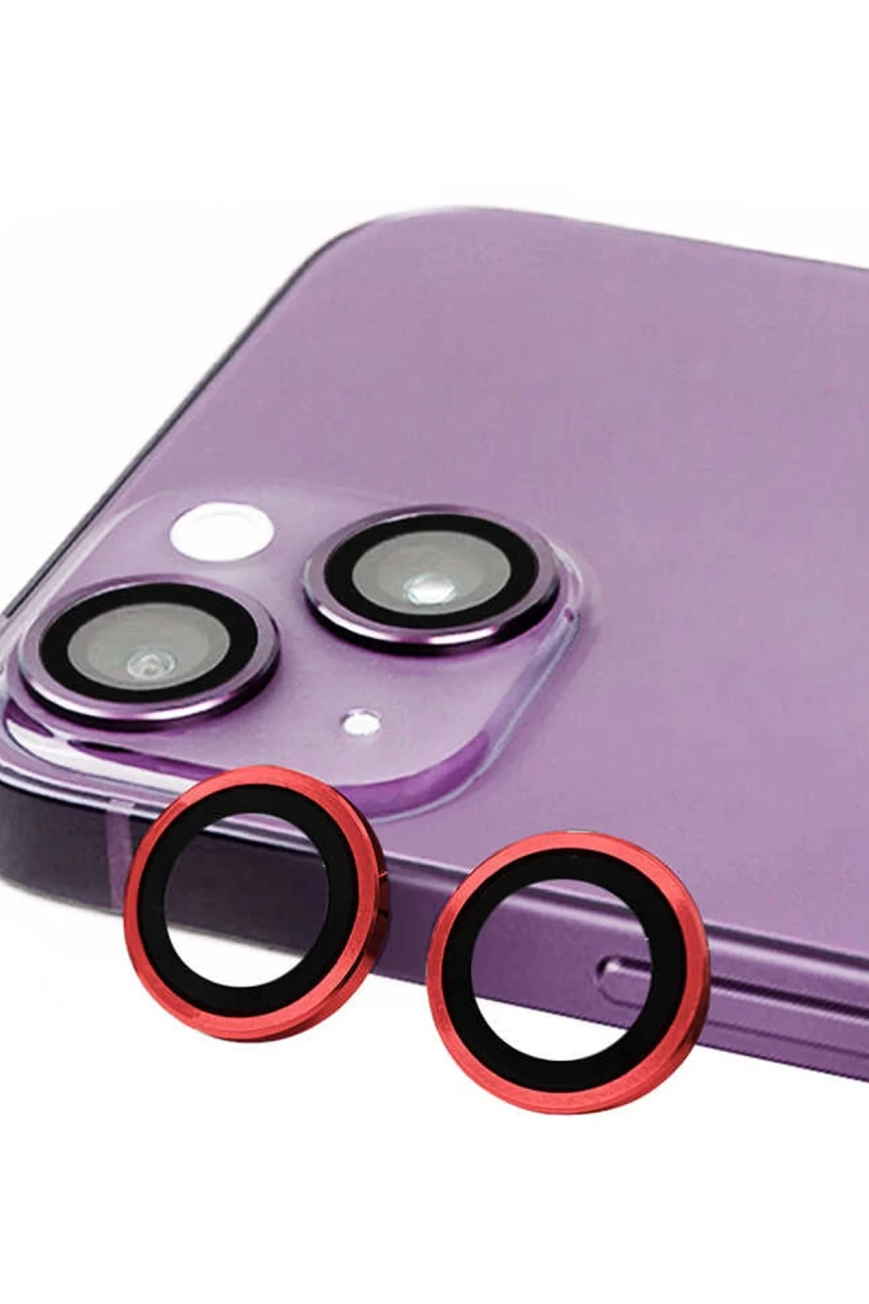 Apple iPhone 13 Mini Uyumlu Raze Metal Kamera Lens - Kırmızı