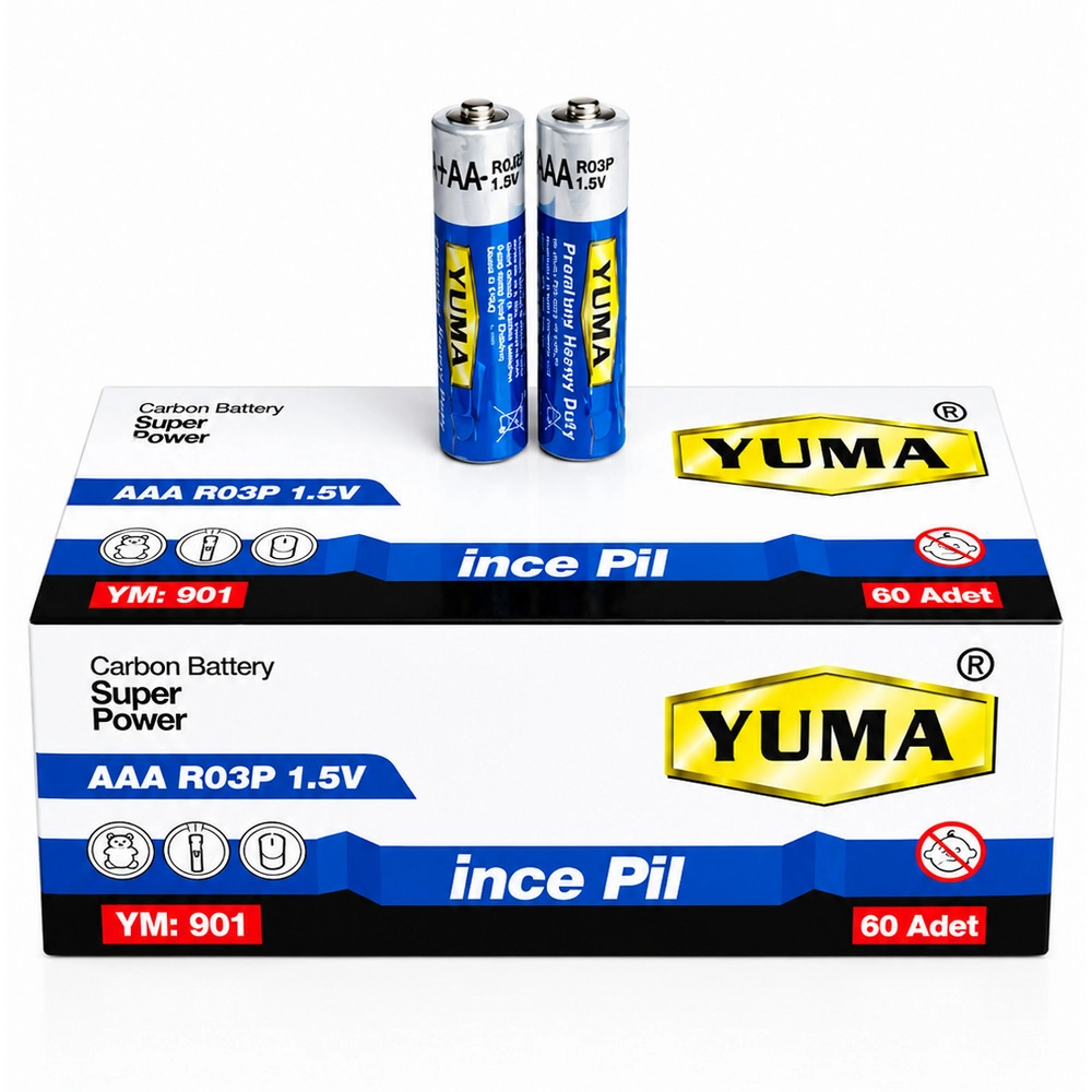 AAA R03P 1.5V Carbon Super Power 60’lı Paket İnce Kalem Pil