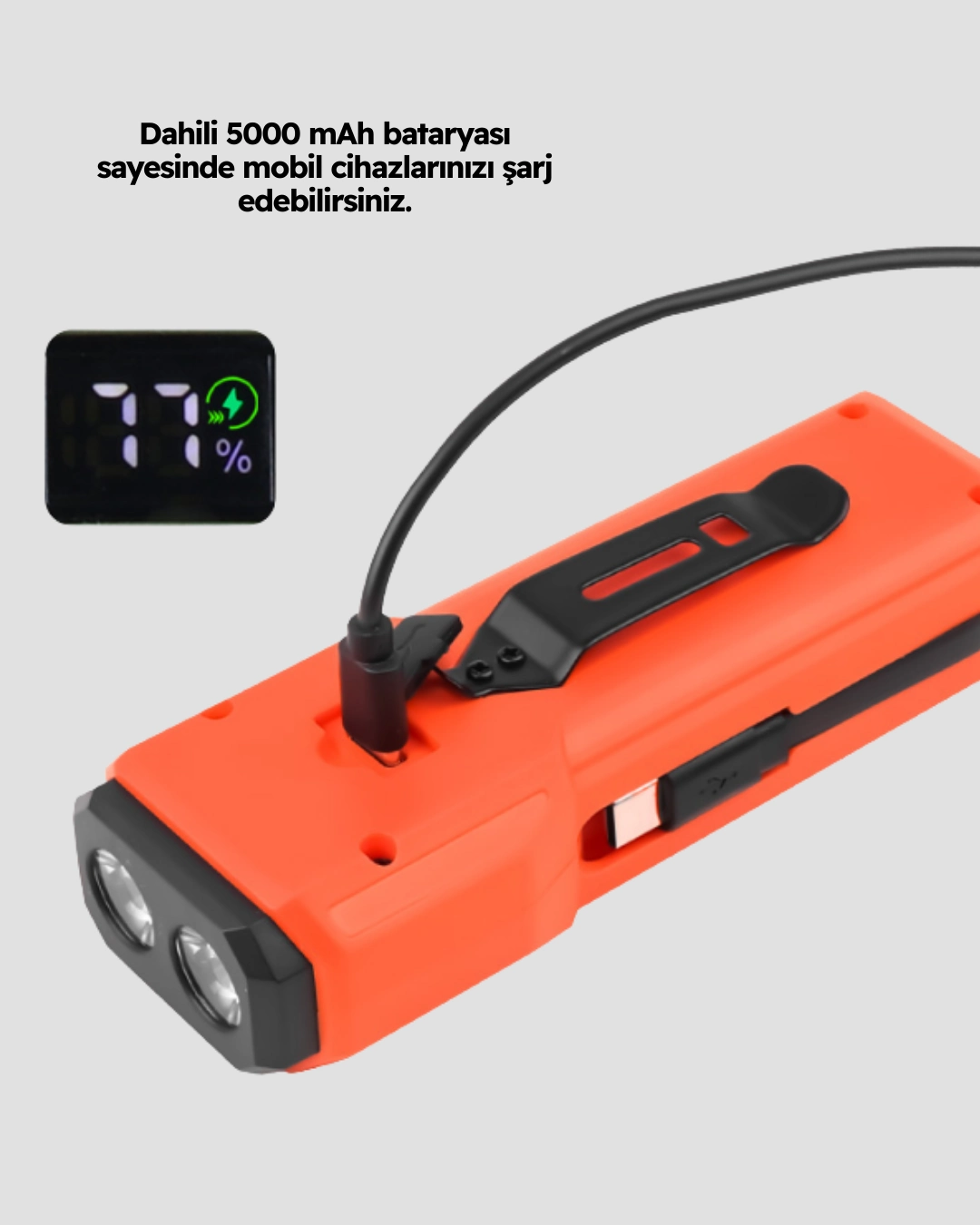 Güçlü Su Geçirmez Bisiklet Işığı 5000 mAh Powerbank