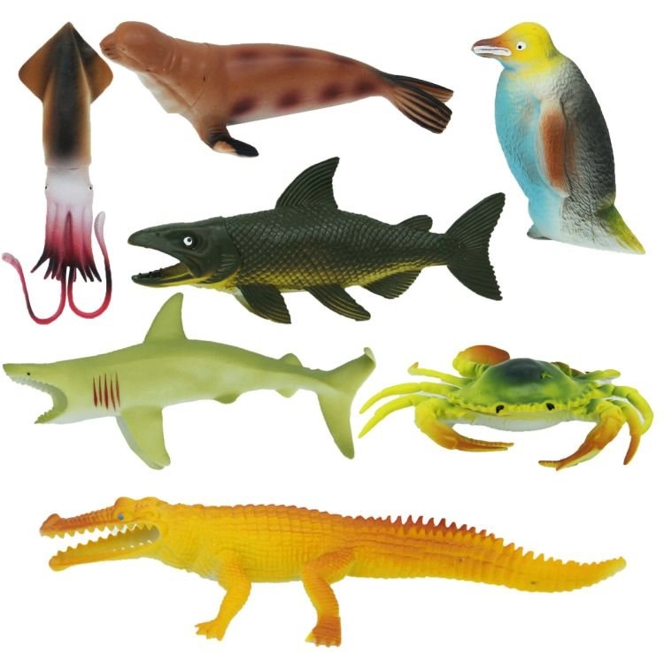 Temalı Hayvanlar Poşetli 10'lu Set (Okyanus Model)