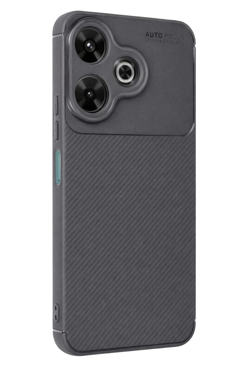 Xiaomi Redmi 13 4G Uyumlu Kılıf Auto Focus Karbon Kapak - Gri