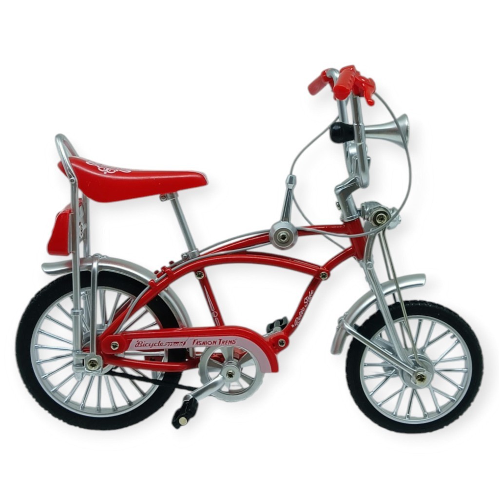 Model Araçlar -1:8 Metal Retro Pinokyo Bisiklet - Die -Cast 17 cm - Kırmızı