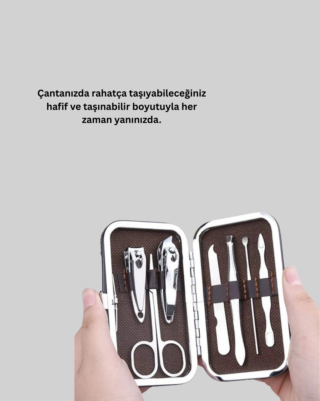 Kişisel Bakım Seti Paslanmaz Çelik 8 Parça Tırnak ve Kaş Bakımı