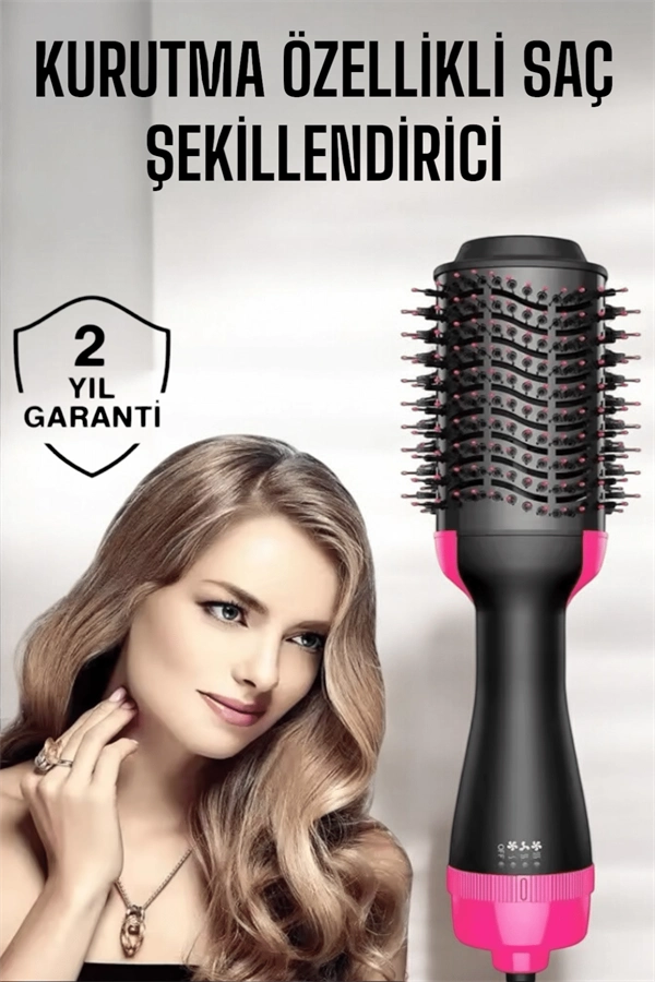 Ergonomik Negatif İyon Teknolojili Fön Tarağı 1200 Watt 3 Isı Kademeli