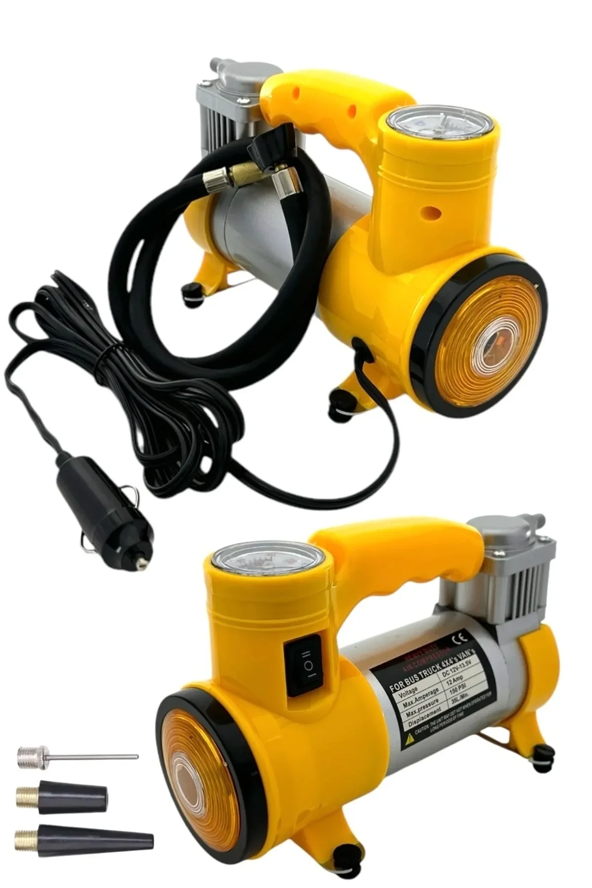 Taşınabilir Metal Hava Kompresörü 150 PSI 12V Araba Lastik Şişirme