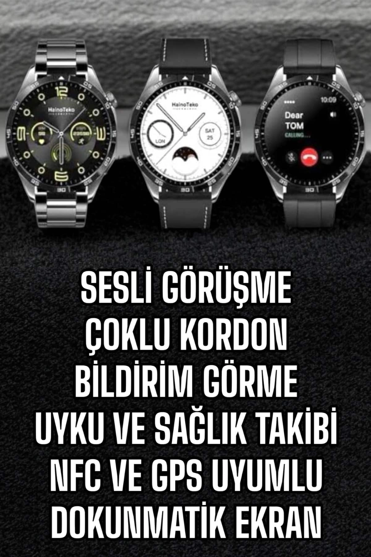 Titreşimli Akıllı Saat Amoled Ekran 1 Adet Sağlık Takibi