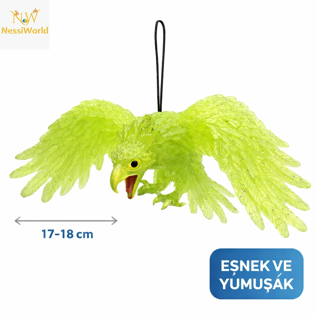 Şık Lateks Kartal Dekor Süsü 17-18 cm Yeşil Renk