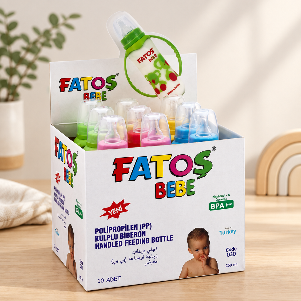 Kulplu PP plastik bebek biberon