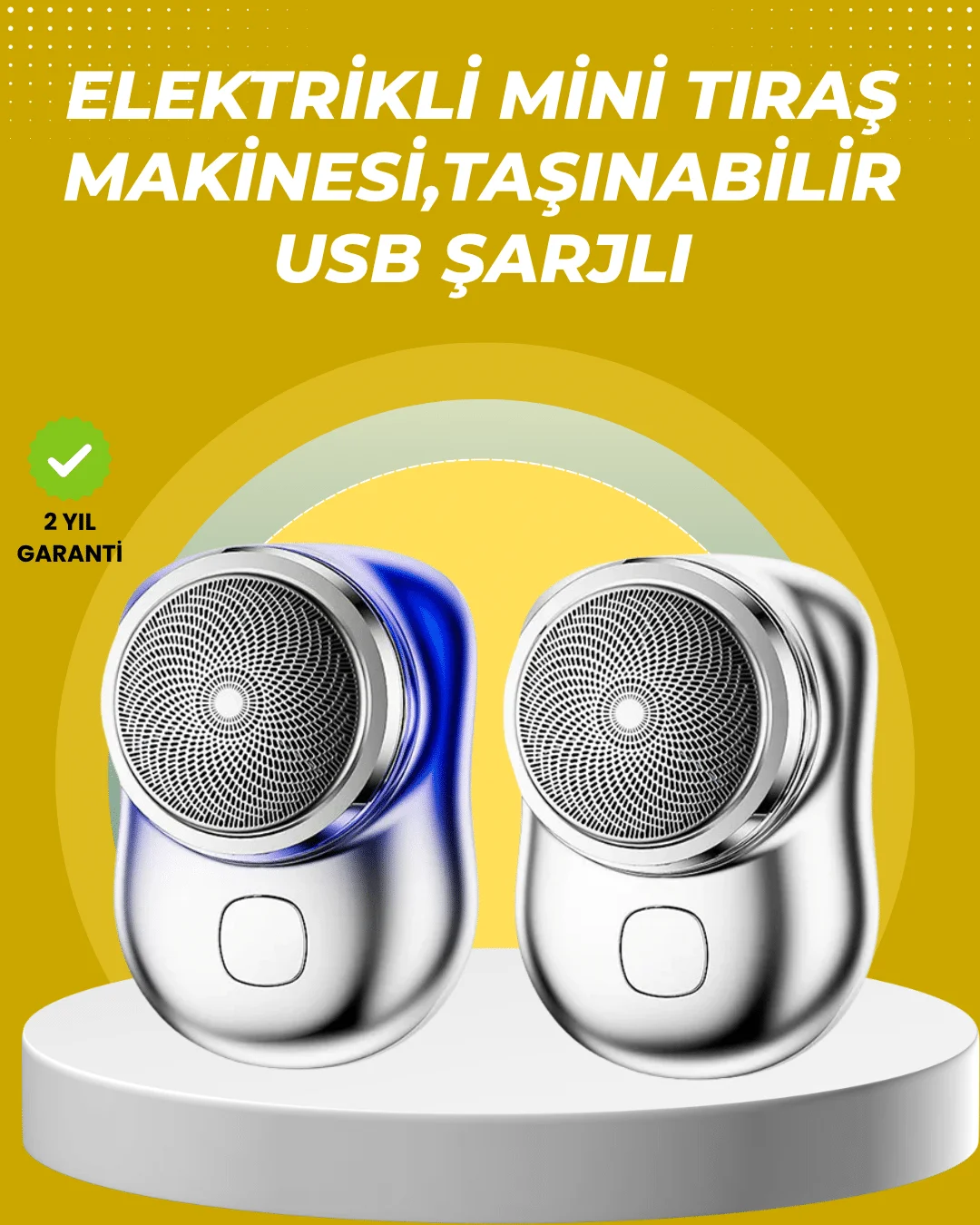 Taşınabilir, cep boyunda, şarjlı elektrikli tıraş makinesi