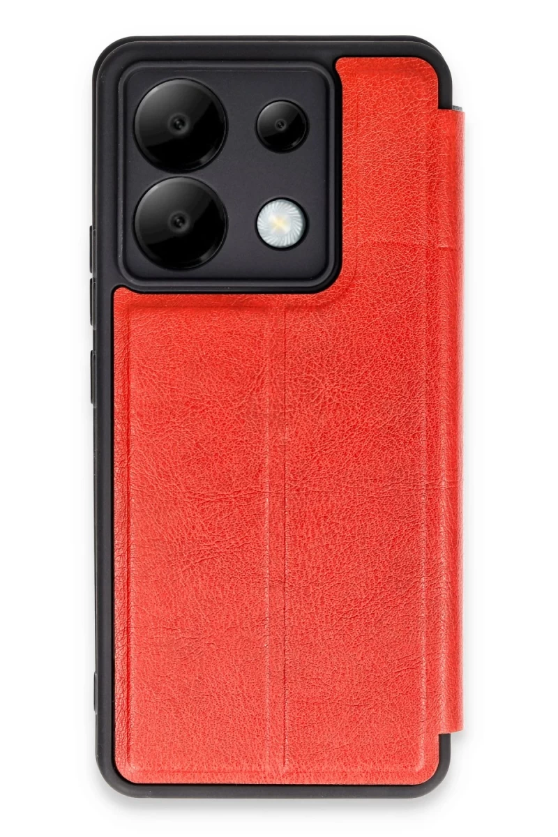 Xiaomi Redmi Note 13 Pro 5G Uyumlu Kılıf Flip Cover - Kırmızı