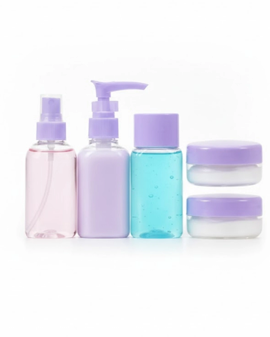Pratik Şeffaf Seyahat Kozmetik Seti 30 ml 5 Parça