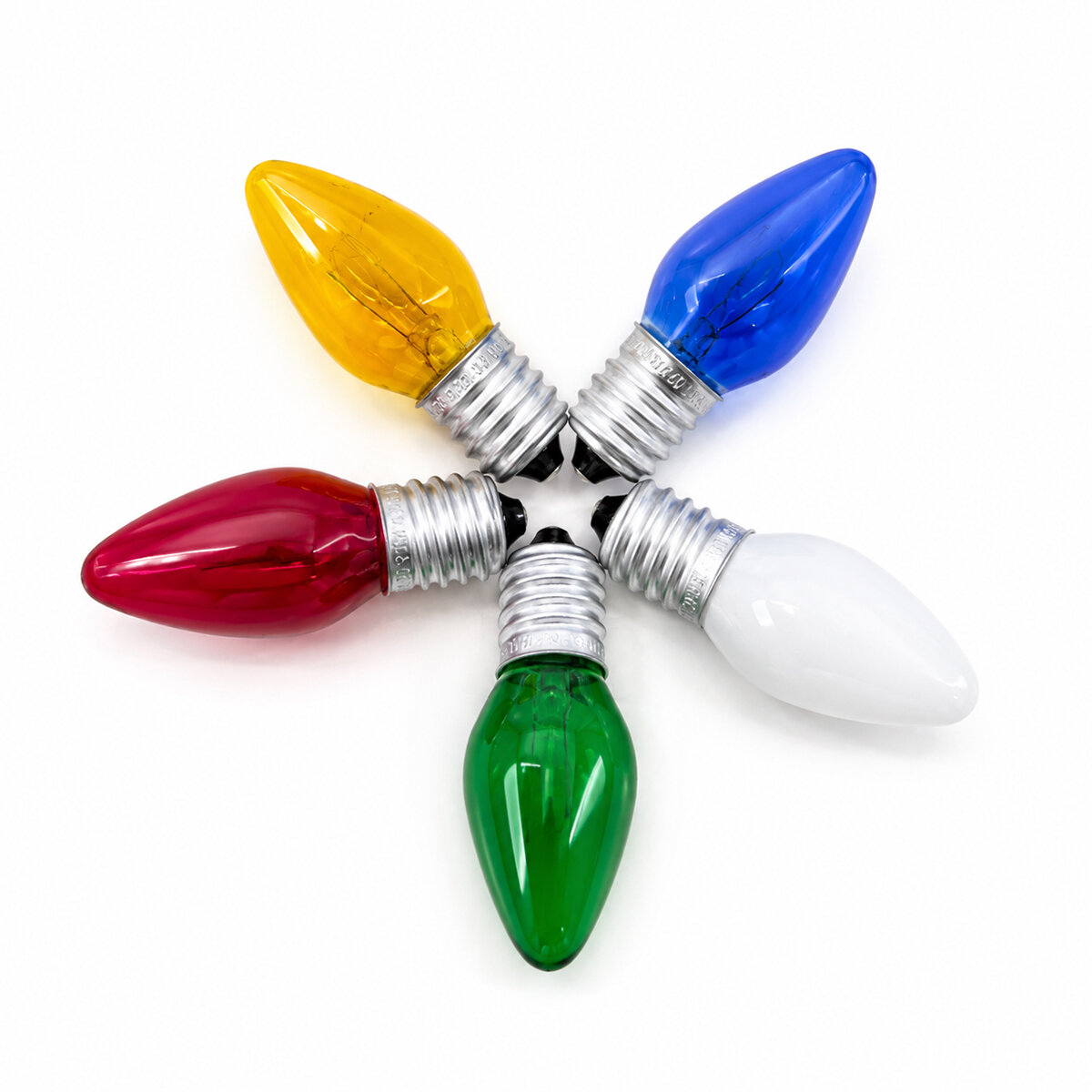 50 Adet Mix Renkli Gece Lambası Ampul E14 - 10W C7