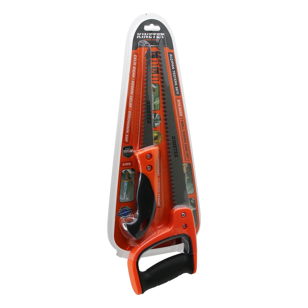 2 Pcs Alçıpan Testere Set Profesyonel 7 İnç- 170MM - 12 İnç- 300MM Çelik Bıçak - Ergonomik Sap