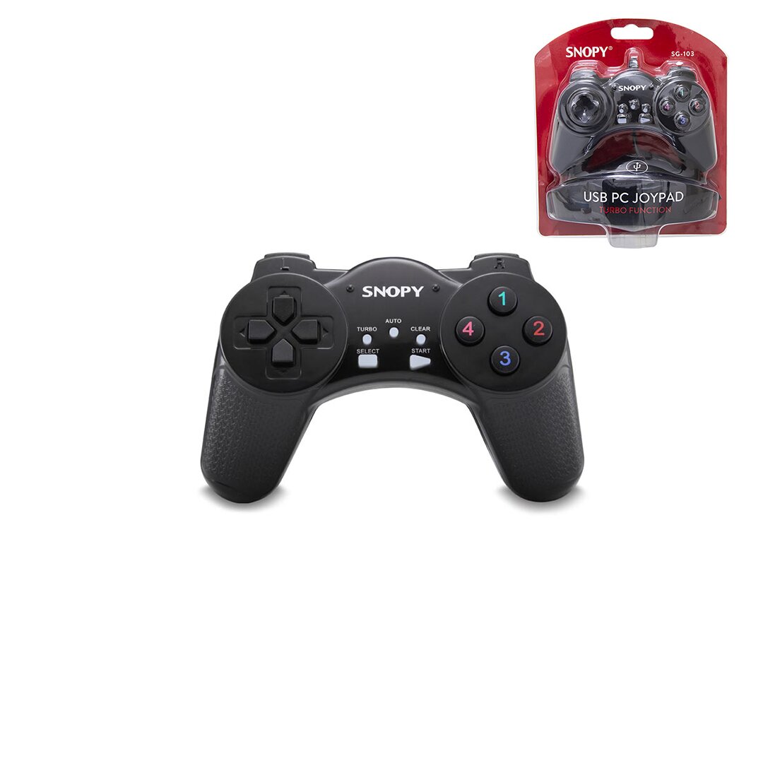 Joypad - Gamepad Siyah Oyun Kolu Usb Kablo 13 Düğme - 8 Yön Tetikleyici 1.5MT Kablo