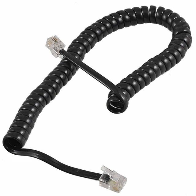 PM-14163 Siyah Telefon Spiral Kablosu