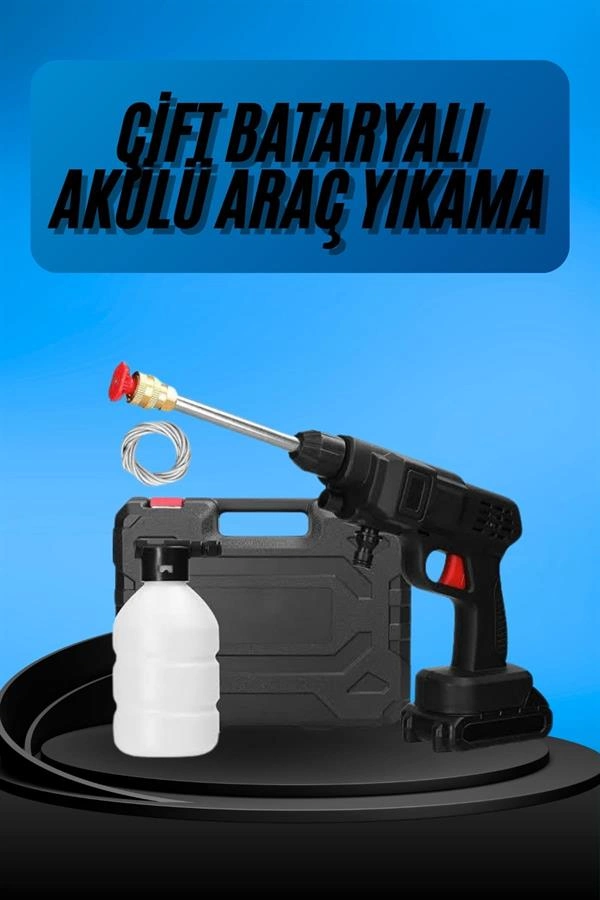 Taşınabilir Akülü Yıkama Makinesi 21V 1.7 Mpa Güçlü Temizlik