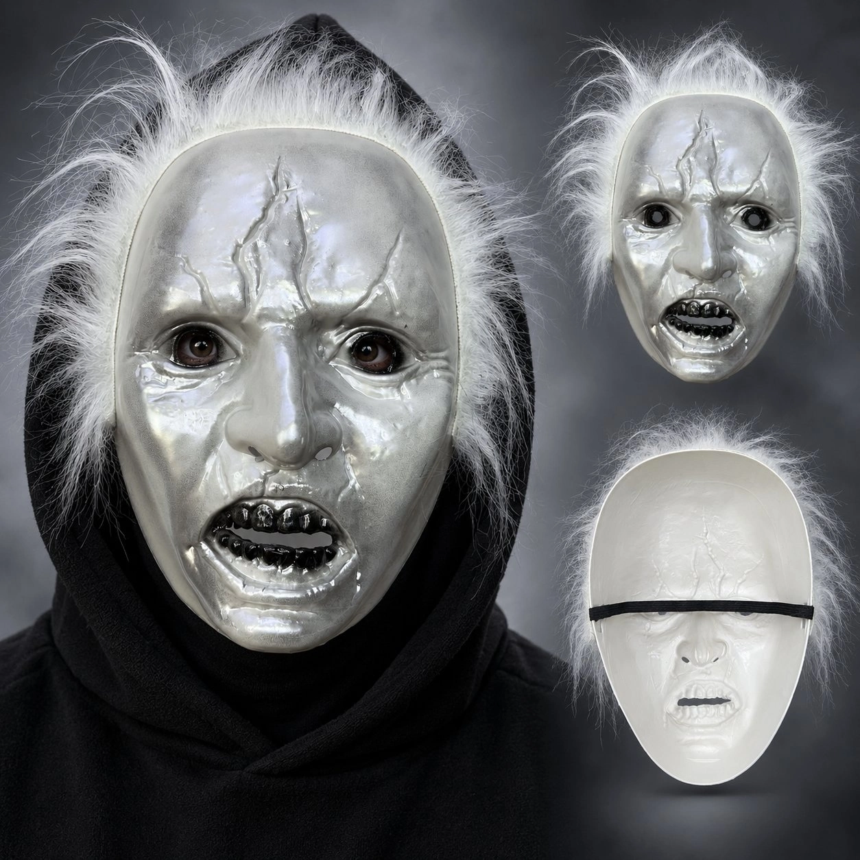 Korkutucu Michael Myers Maskesi Beyaz Saçlı Plastik 1 Adet
