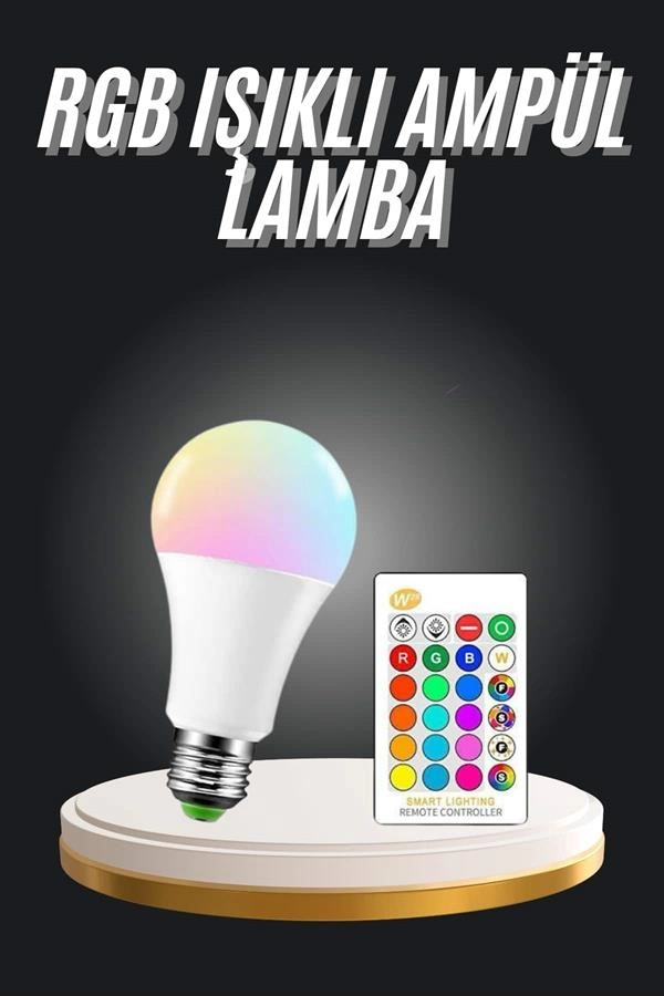 Kumandalı RGB Led Lamba E27 10 Watt Renk Değiştiren