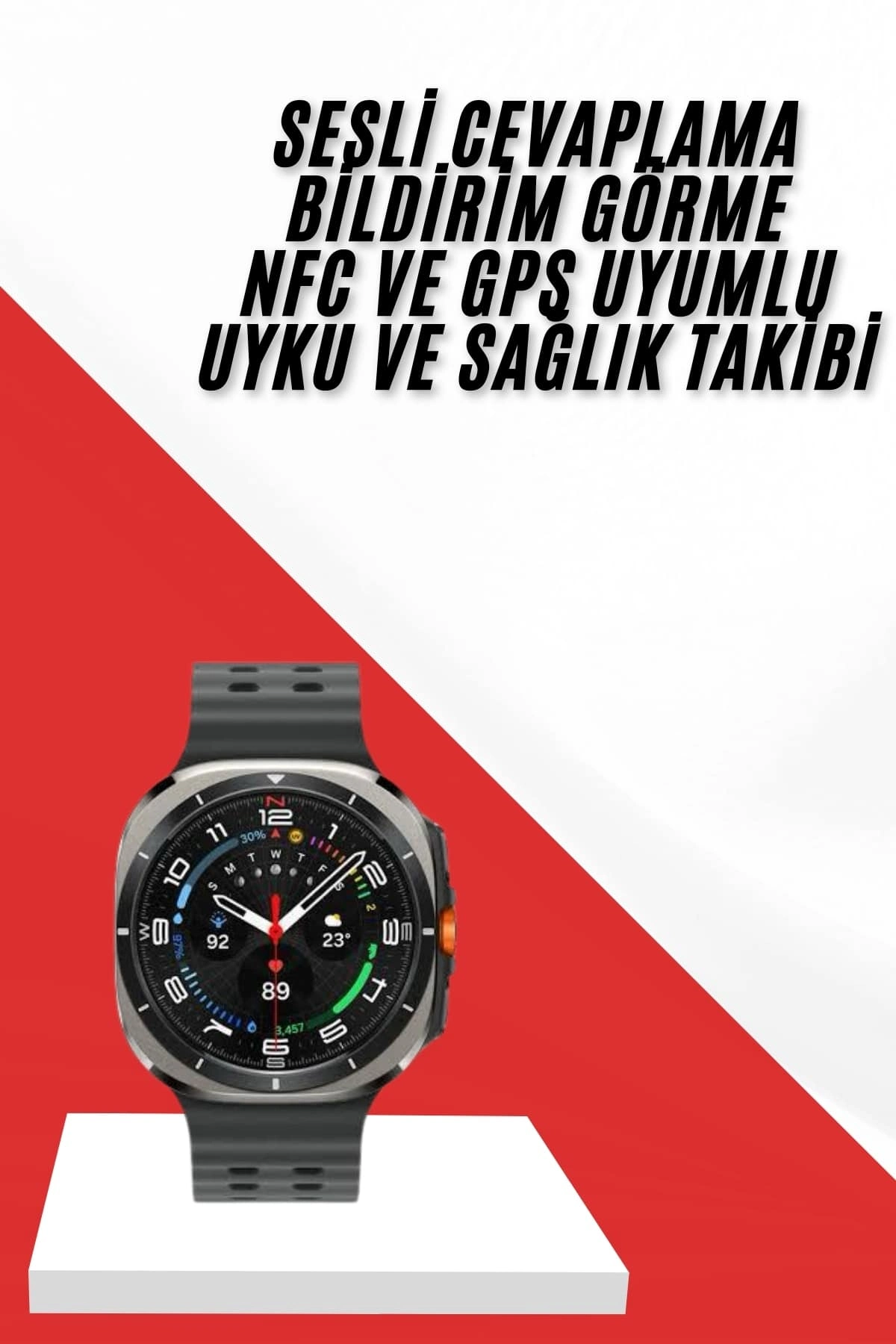 Saat GPS Uyumlu Müzik Dinleme ve Nabız Ölçer (Akıllı Model)
