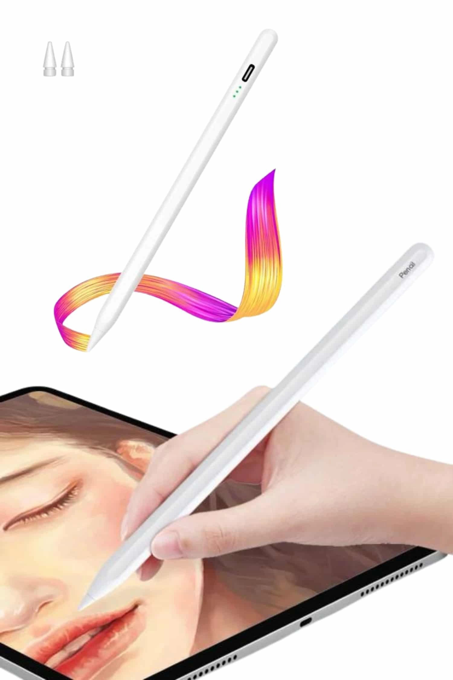 Ergonomik Tablet Telefon Kalemi 2.0 mm İnce Uçlu Android ve İOS Uyumlu
