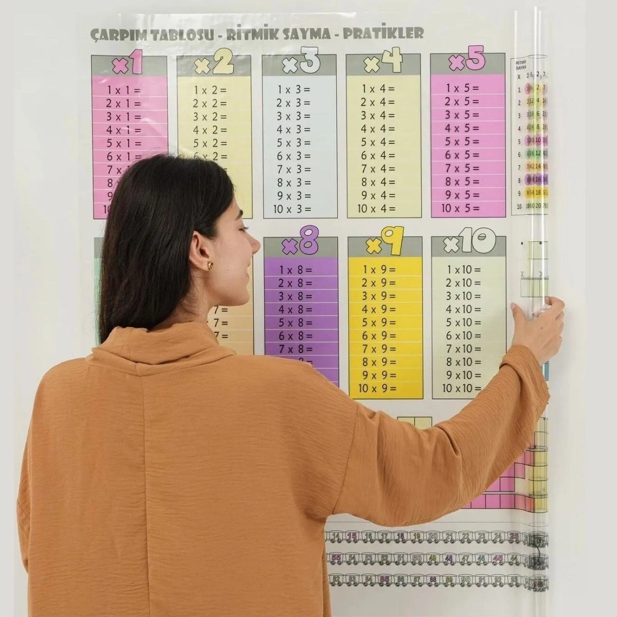 Eğlenceli Statik İz Bırakmaz Çarpım Tablosu 70x70 cm