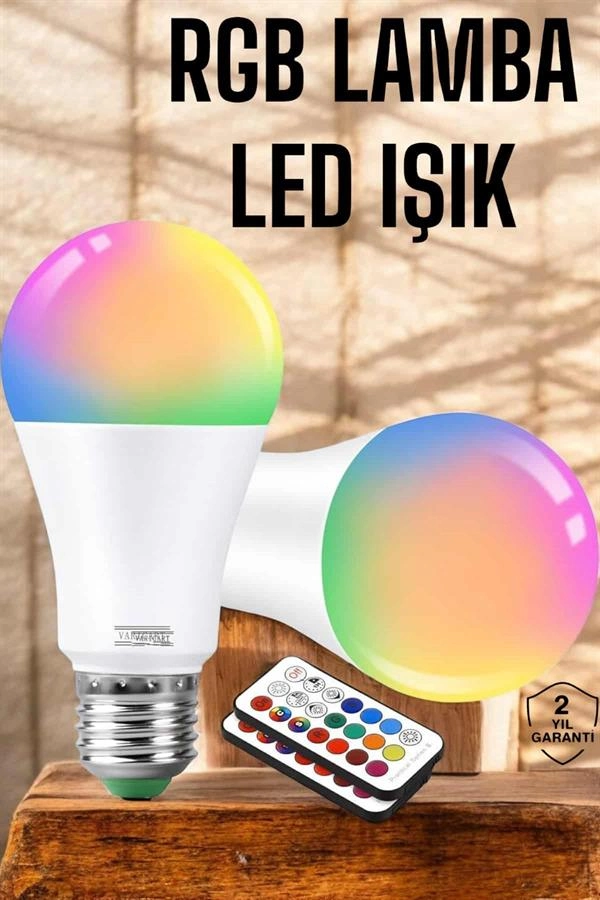 Renk Değiştirebilen RGB Led Ampul 100 Watt Enerji Tasarruflu