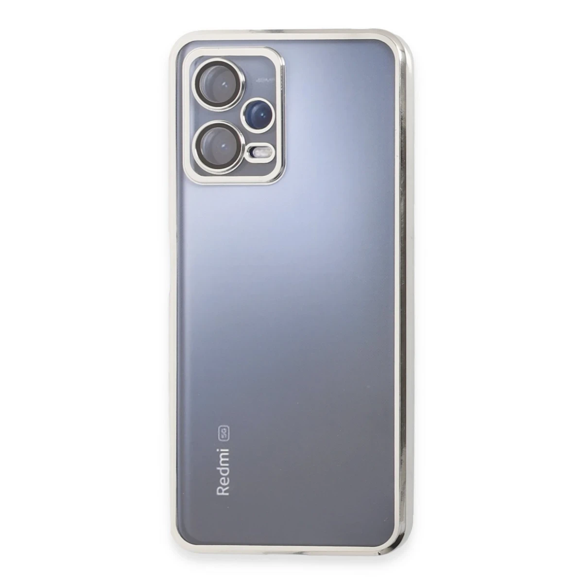 Xiaomi Redmi Note 12 Pro 5G Kılıf Razer Lensli Silikon - Gümüş