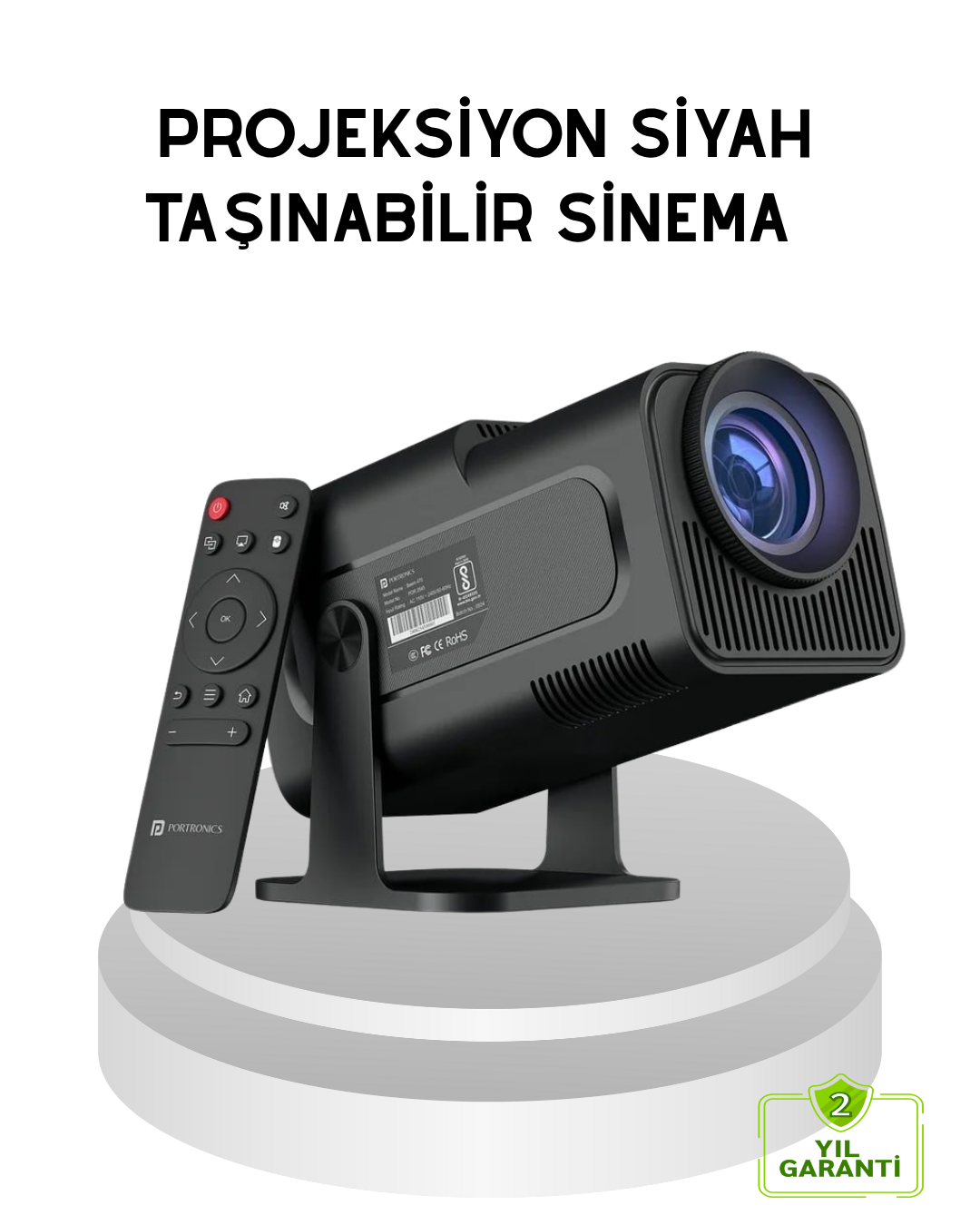HDMI USB Girişli Akıllı Projeksiyon Cihazı Taşınabilir Düşük Tüketimli