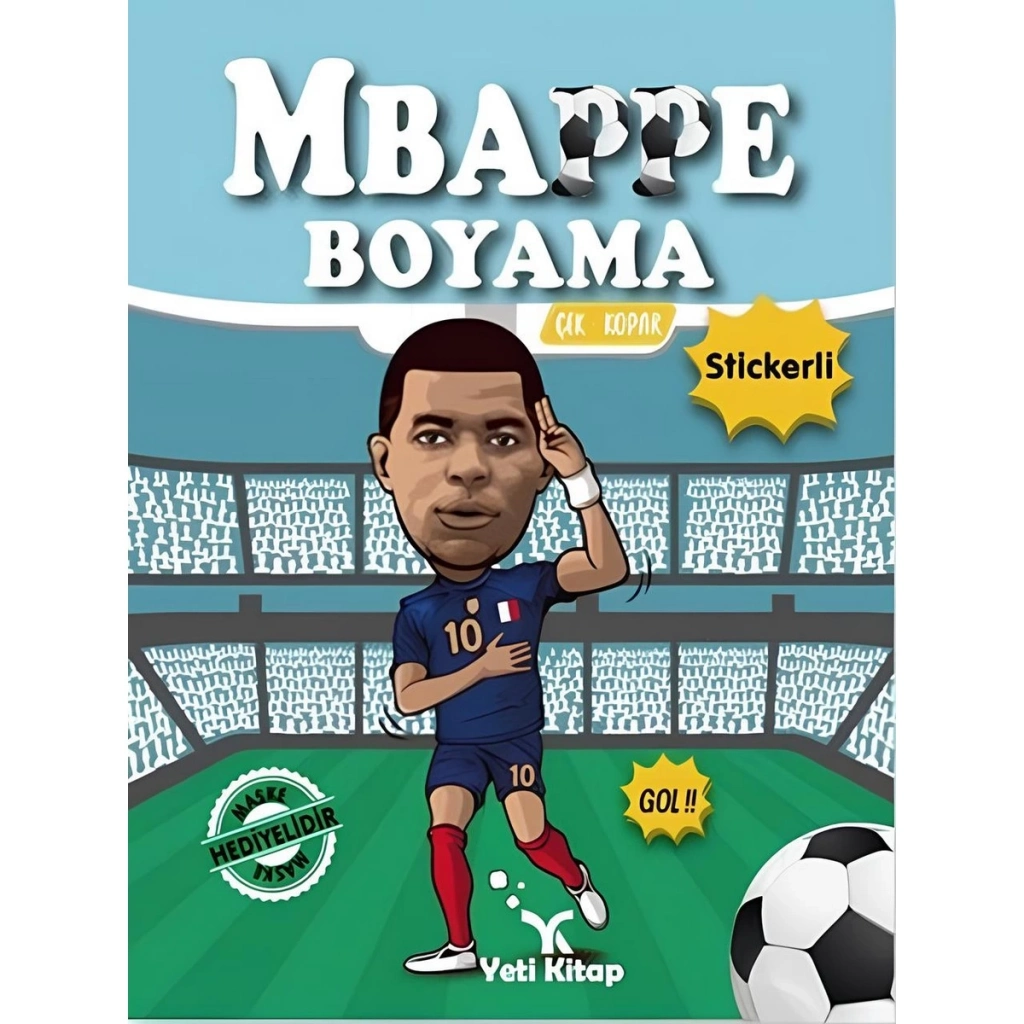 Maskeli Boyama Kitabı 1 Adet - MBappe Temalı