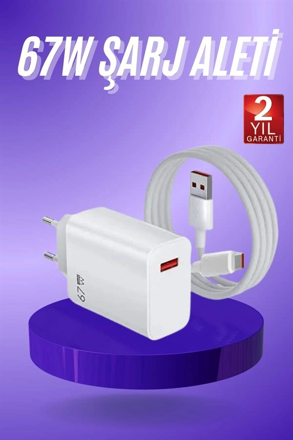 Turbo Hızlı Şarj Seti 67W USB-C Adaptör ve Kablo