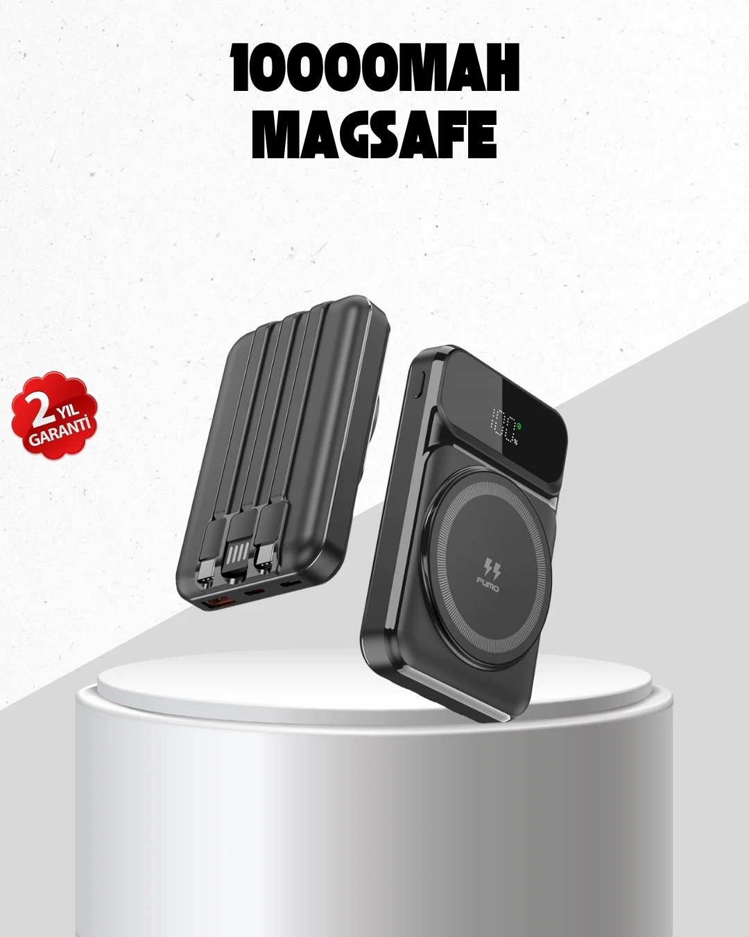 15W Kablosuz Şarj Özellikli 10000 mAh Powerbank – Type-C Hızlı Şarj