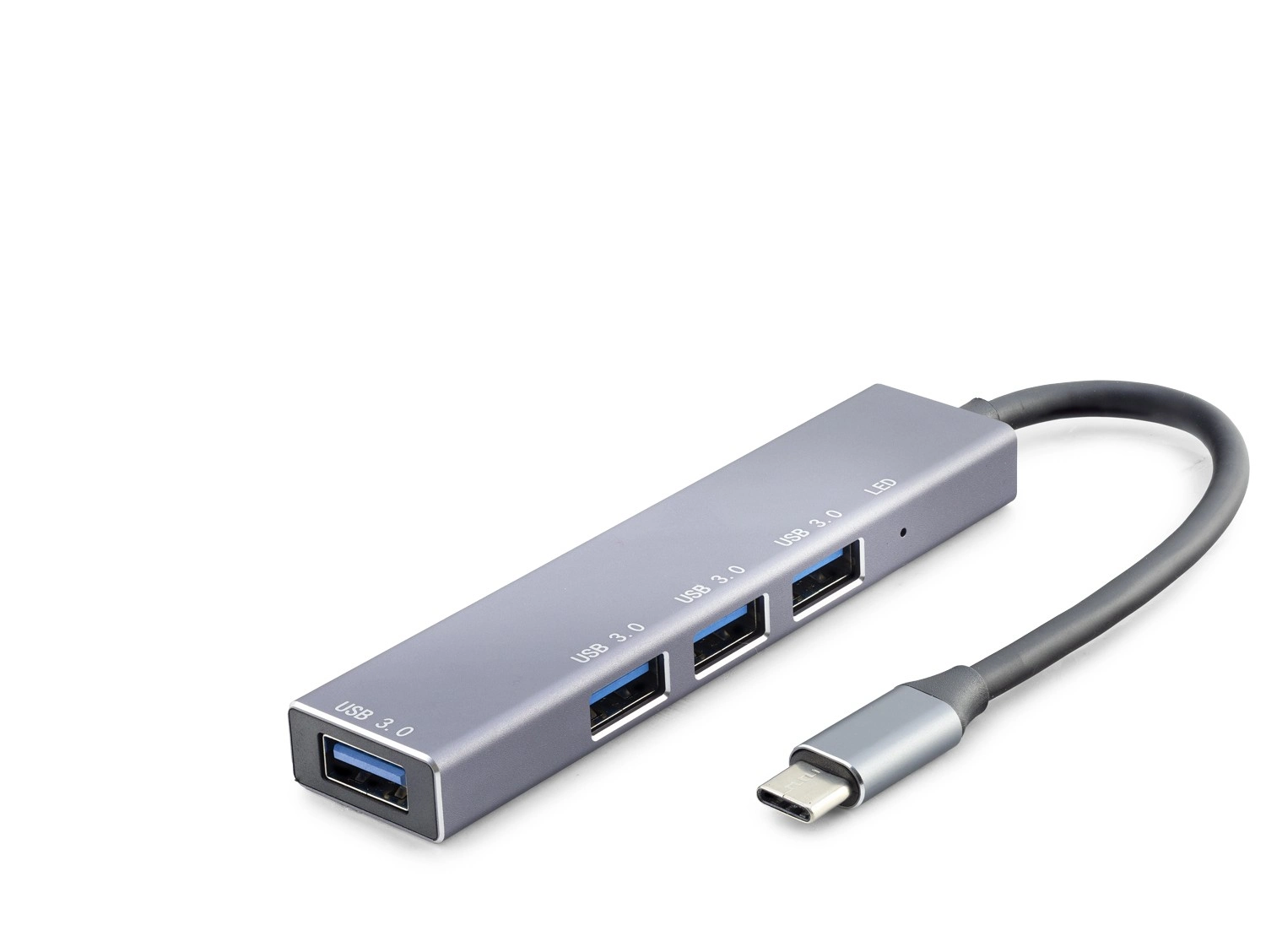 Gri Renkli 4 Port Type-C USB 3.0 Hub
