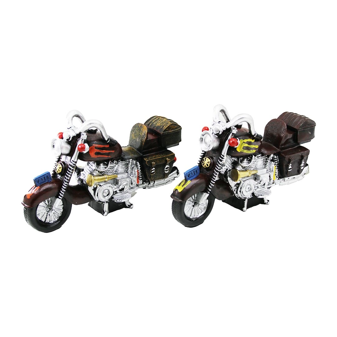 Dekoratif Vintage Motorsiklet Kumbara 25 cm Reçine