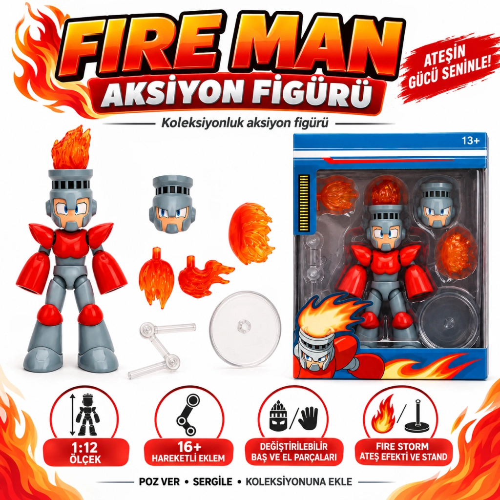 Şık Fire Man Figürü 1 Adet Dekoratif Aksesuar