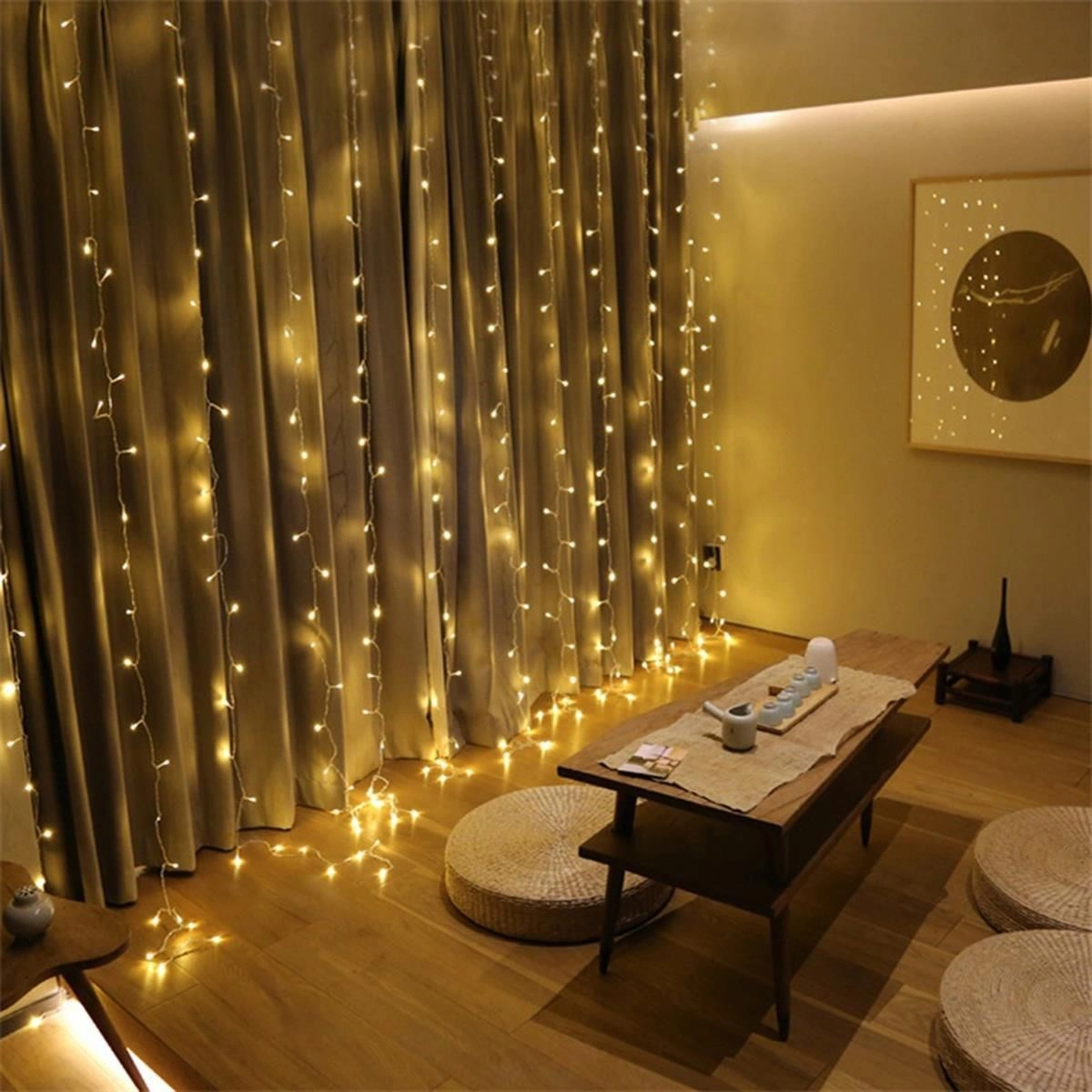 Dekoratif 200 Led 10 Saçak İp Led 2x2 Metre Gün Işığı