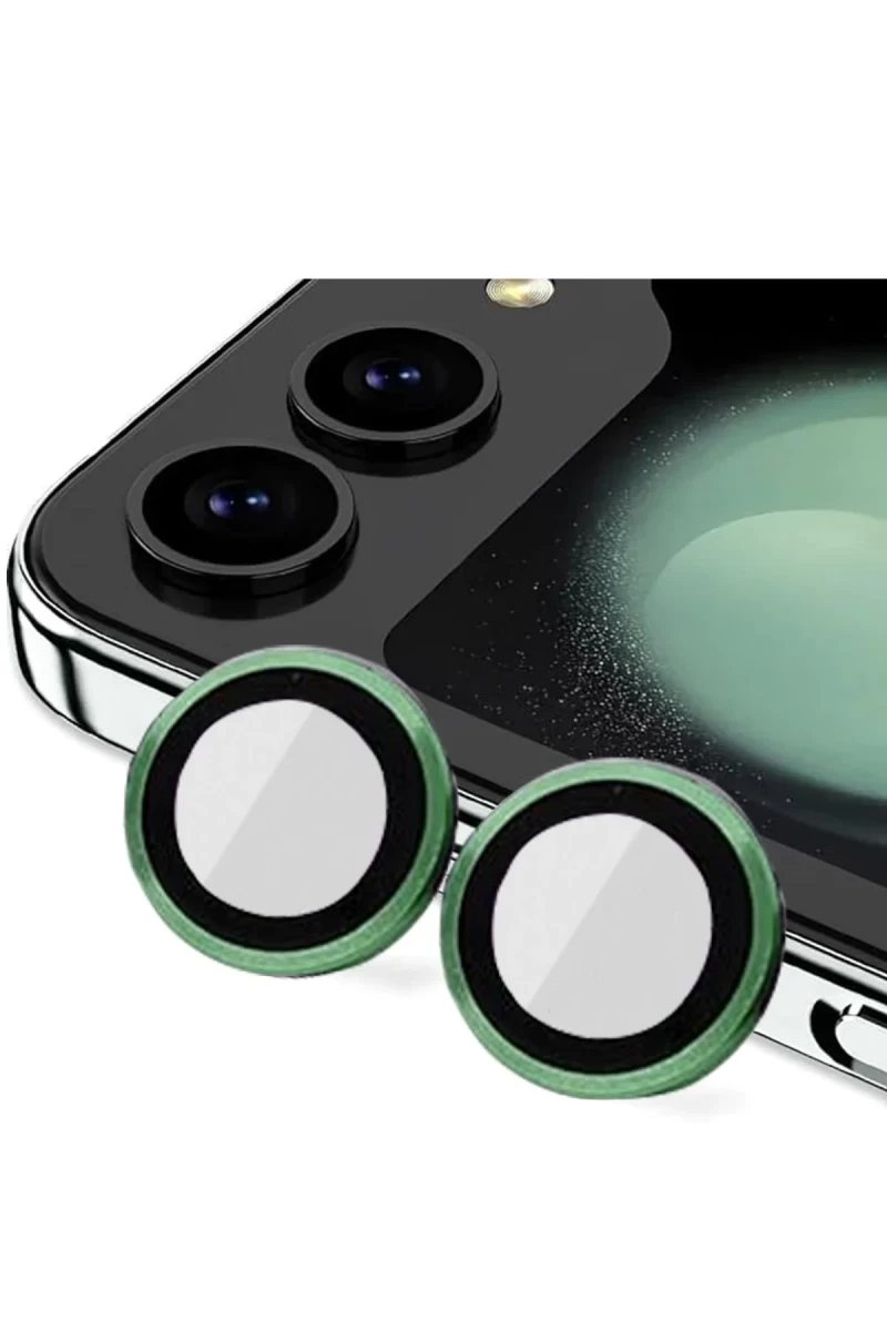 Samsung Galaxy Z Flip 5 Valdez Metal Kamera Lens - Koyu Yeşil