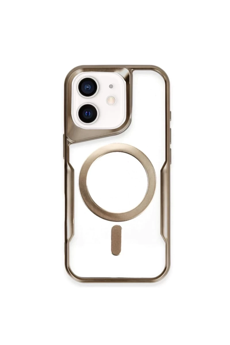 Apple iPhone 11 Uyumlu Kılıf Boyi Magsafe Silikon Kapak - Çöl Titanyum