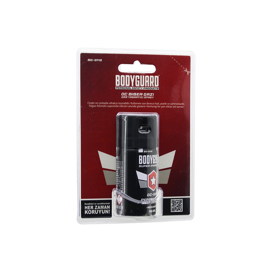 Bodyguard BG-0140 Biber Gazı Sprey 40ML Kendini Savunma Amaçlı Kullanım