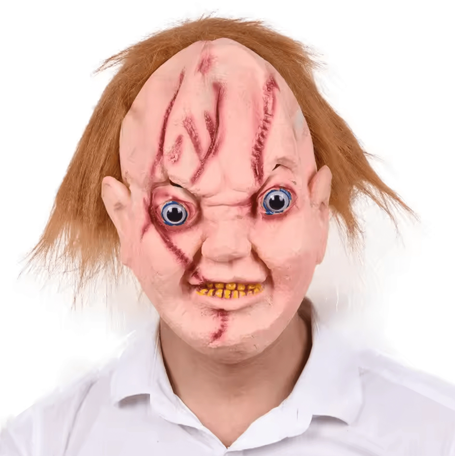 Korkutucu Chucky Maskesi Kahverengi Saçlı Yetişkin