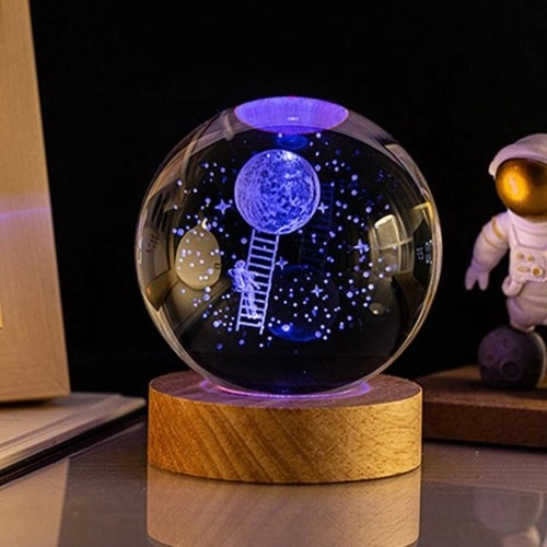 Dekoratif Astronot Tasarım Cam Küre 6 cm USB Işık