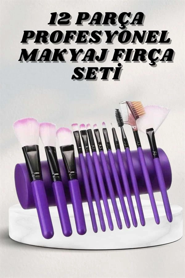 Yumuşak Uçlu Makyaj Fırçası Seti 12 Parça Taşınabilir Çanta