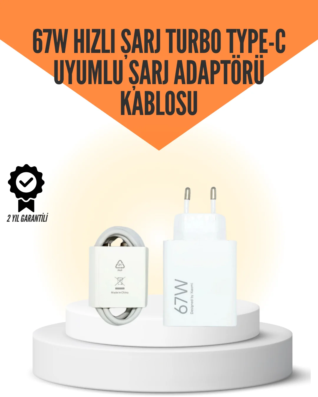 67W Hızlı Şarj Cihazı Yüksek Isı Dayanımlı Type-C Set