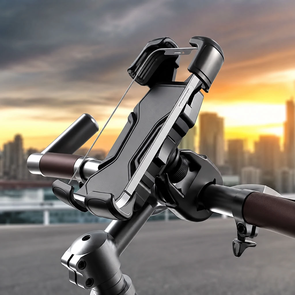 Evrensel Telefon Tutucu Bracket 360 Derece Dönüşlü Motosiklet Gidon