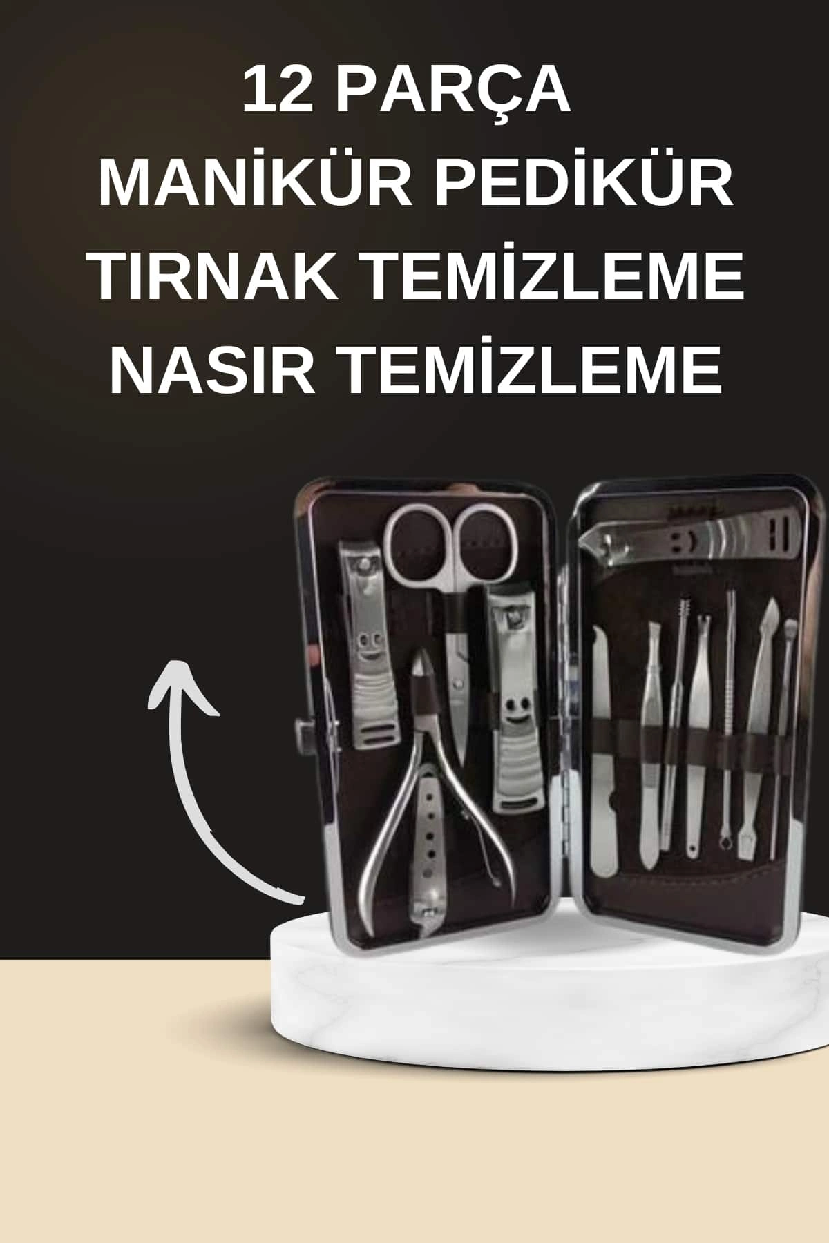 Beyaz Elektrikli Manikür Pedikür Seti 12 Parça 20.000 RPM