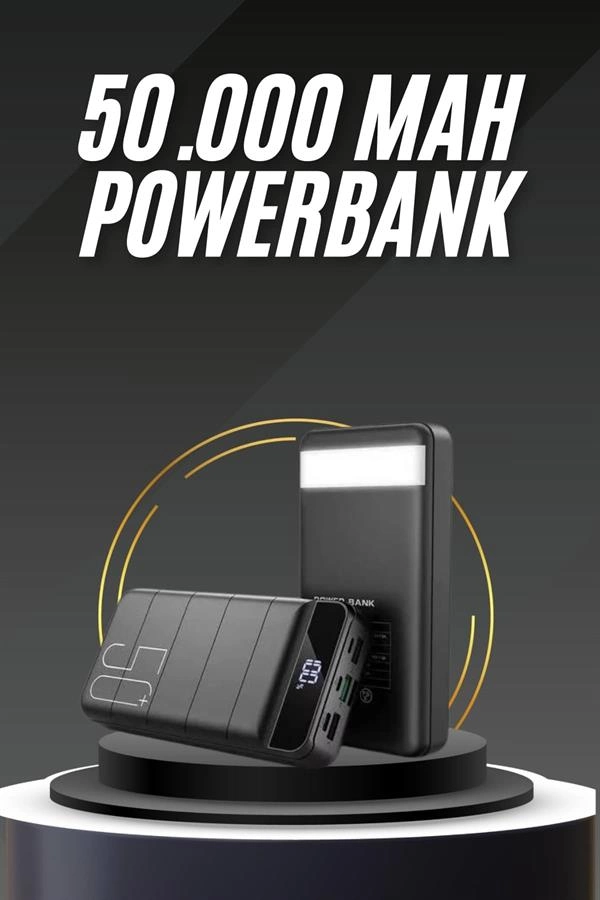 LED Göstergeli 50000 Mah Powerbank 4 USB Çıkışı ile